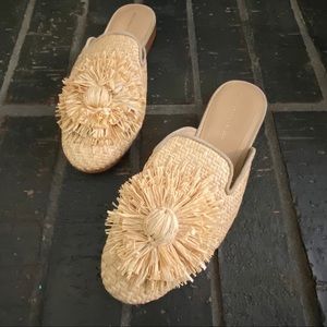 Polo Ralph Lauren Callie Raffia Smoking Mule Flat